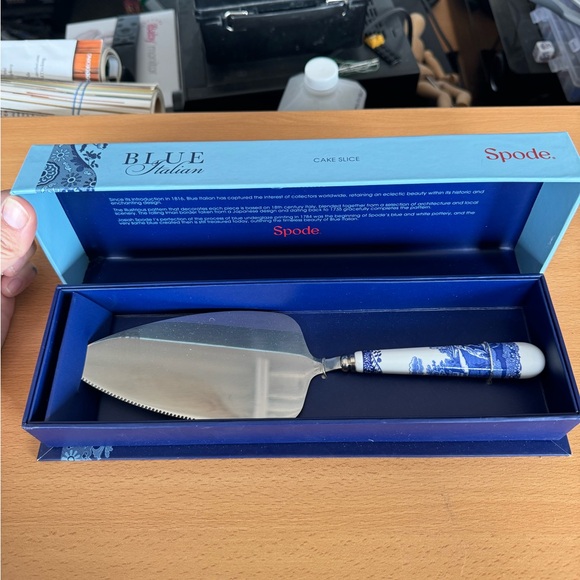 Blue Italian Spode Cake Slice New in Box - Picture 1 of 4